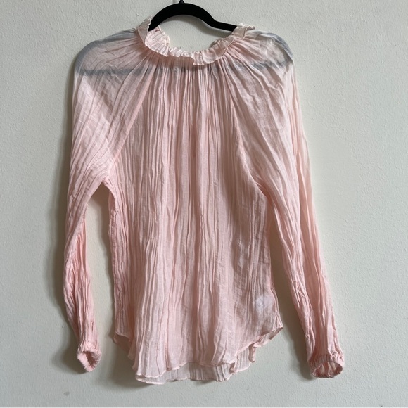 SECULAR pink light relaxed ruffle collar blouse - Picture 2 of 2